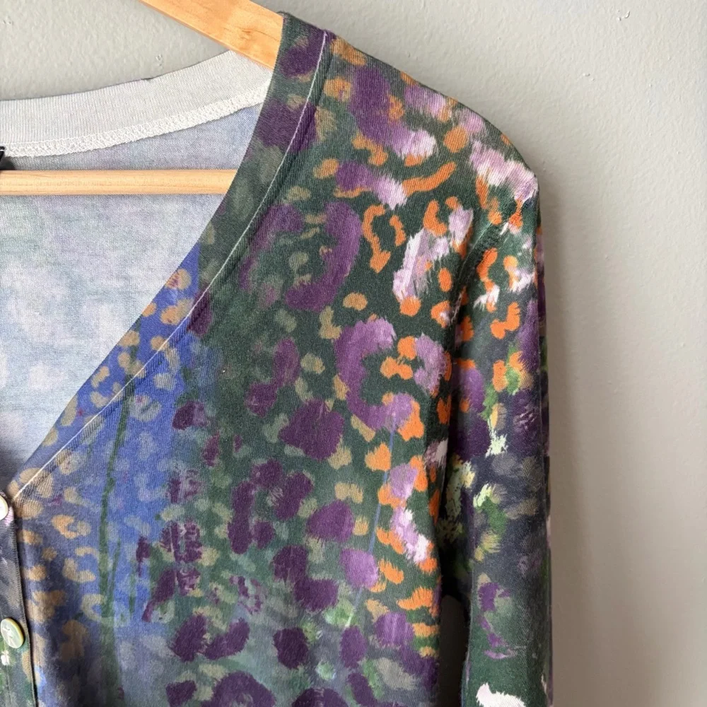 Nally & Millie‎ Womens Small Multi Color Animal Print Abstract Long Sleeve Shirt - Picture 6 of 10